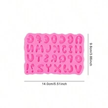1入組小型數字和字母形狀巧克力蛋糕烘焙裝飾矽膠模具 - 粉色 - 查看 4