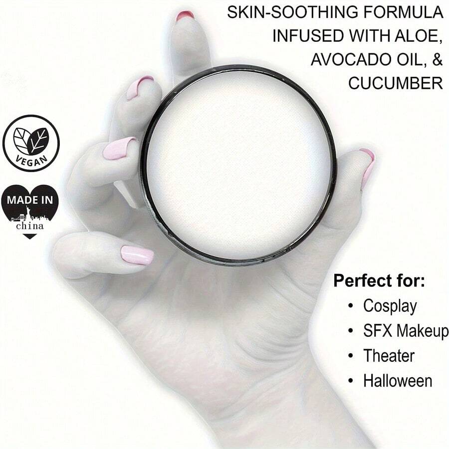 Pintura facial y corporal activada con agua para actuaciones en escenarios y pantalla, efectos especiales, belleza, cosplay y Halloween - Blanco - Ver 1