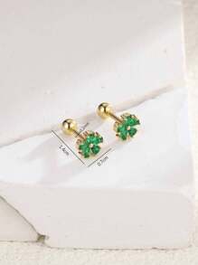 2pcs Fashionable Lovely Flower Shaped Ear Studs Women Piercing Earrings Jewelry Valentines - Multicolor - View 4