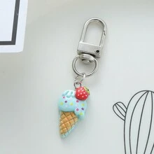 一個合金創意多彩草莓和冰淇淋造型酷鑰匙扣吊飾 - 彩色 - 查看 15