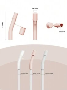 矽膠延伸吸管蓋，可重複使用的吸管蓋，適用於8-10mm吸管防塵塞，玻璃吸管，金屬吸管等