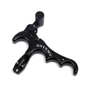 1pc Black Archery Release Aid Tool, Compound Bow 4 Finger Release, 360° Rotation Thumb Release, Compound Bow Release Trigger.