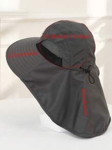 1pc Solid Color Sun Hat For Men With Neck Protection, Suitable For Climbing, Hiking, And Fishing