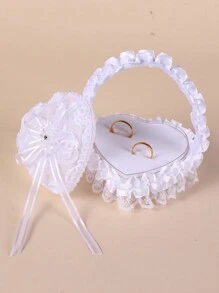 1PC Jewelry Organizer Jewelry Boxes For Women Holiday Anniversary Proposal Ring, Wedding Flower Girl Wedding Ring Storage Box, Wedding Anniversary Gift For Girlfriend And Wife(Does Not Include Ring) - White - View 16