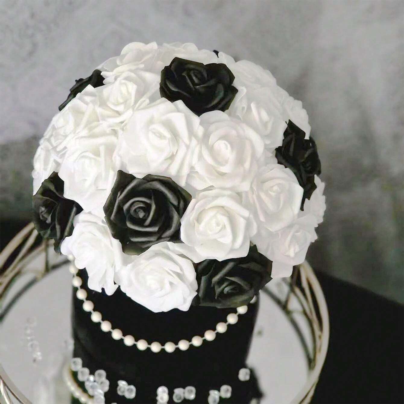 Artificial Flowers 7/12/17/22/27/32pcs Real Looking Ivory Foam Fake