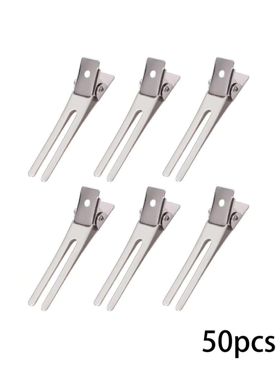 20/50/100 chiếc kẹp tóc, kẹp cá sấu kim loại dùng để tạo kiểu tóc, thích hợp cho salon và sử dụng tại nhà, phụ kiện tóc, kẹp tóc càng cua, đồ dùng học tập, phụ kiện đội đầu, ghim cài tóc - Bạc - Xem 1