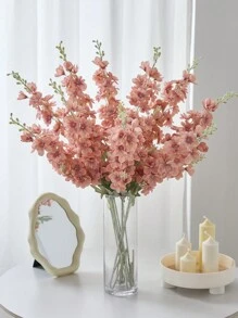 1 Hoa Delphinium nhân tạo 33'' Hoa Larkspur bằng lụa giả thân dài Cây giả cắm hoa cho văn phòng tại nhà, vườn, bàn tiệc cưới, bình hoa trang trí, ngày lễ tình nhân, quà tặng - Bụi hồng - Xem 6