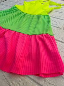 Young Girls Dresses - 青檸色 - 查看 2