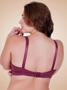 Plus Size Bras & Bralettes - 酒紅色 - 查看 2