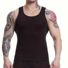 Boyfriend Style Men Summer Muscle Training Breathable Sports Tank Top For Running And Fitness - Black - View 1