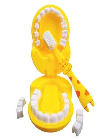 Early Education Toothbrushing Toy, Children's Tooth Model Pretend Play Toy, Cute Giraffe Cartoon Toothbrushing Toy Model Simulation Toothbrushing Set, Children's Early Development And Activity Toy, Children's Role Play Toy, Toys For Boys And Girls, Christmas Gift