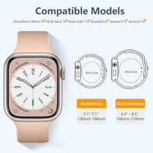Bộ 8 dây đeo đồng hồ thể thao, tương thích với Apple Watch, kích thước bao gồm 38mm, 40mm, 41mm, 42mm, 44mm, 45mm, 46mm và 49mm, dùng được cho cả nam và nữ, chất liệu silicon mềm, chống nước, phù hợp với Ultra/Ultra 2, tương thích với các dòng Series 10, 9, 8, 7, 6, 5, 4, 3, 2, 1 và SE. - Nhiều màu - Xem 6