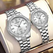 2pcs/Set Diamond High-End Couple Quartz Watches - Multicolor - View 13