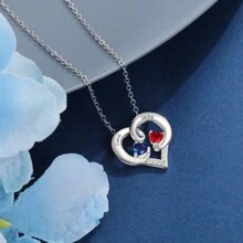 925 Sterling Silver Pendant Necklace - Fashionable Personalized Gift For Women And Girls, Birthday Gift, Daily Ornament Jewelry,Custom Birthstone And Name.