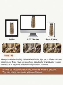 24-Inch Long Wavy Clip-In Synthetic Hair Extensions, 6pcs Set, Ombre Brown To Light Golden Tips, Thick & Soft Synthetic Fiber Double-Wefted, Suitable For Women - Multicolor - View 8