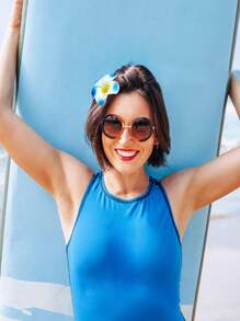 12pcs-Hawaiian Flower Hair Clips, Plum Blossom Foam Hair Clips, Hawaiian Tropic Party Decorations, Beach Swimming Pool Holiday Clothes, Hawaiian Party Supplies, Bride Wedding.Women's Artificial Flowers, Foam Flower Plumeria.,