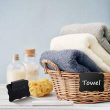 Set (10pcs Basket Tags + 2 White Pens) Basket Clip Coffee & Milk Tea Shop Price & Advertising Blackboard & Hand-Painted Message Board PVC Label Clip Basket Label Clip Storage Classification Clip Detachable Label Clip - Black - View 4