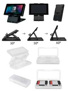 1 Set: 1 pieza Estuche de transporte OLED + 2 piezas Cubiertas de silicona desmontables para controladores + 6 piezas Tapas de joystick + 1 pieza Protector de pantalla + 1 pieza Estuche para tarjetas de juego + 1 pieza Soporte para consola + 2 piezas Carcasas de controlador de PC + 1 pieza Carcasa de consola de PC, protección integral contra caídas, explosiones, deslizamientos, arañazos y sudor para mejorar la experiencia de juego