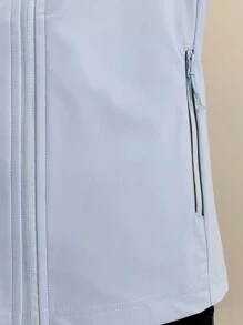 Summer Workout Women Elastic Breathable Ice Feel Hooded Solid Color Anti-UV Sun Protection Clothing Blue