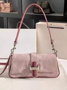 Dedoo 1pc Handbag 2024 New Fashion Handbag Joker Cowboy Long Stick Handbag 2024 New Advanced Texture Niche Original Shoulder And Underarm Slung, Suitable For Travel, Dating, Shopping, White-Collar Workers To Wear, Send Girlfriends Girlfriends And Other Scenarios. - Hồng - Xem 2