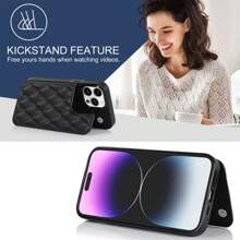 适用于三星 Galaxy S25/S24/S23/S22 Ultra Plus/A14/A15 的奢华真皮钱包式手机壳，带信用卡插槽，采用真皮材质，磁吸式搭扣，支架设计，防震保护套，兼容 16e/16/15/14/13/12/11 Pro Max - 黑色 - 查看 5