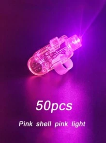 50 piezas de anillos luminosos LED coloridos, luces intermitentes con el dedo, accesorios de favores de fiesta - Rosa - Ver 2