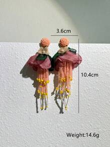 1 cặp hoa tai tua rua đính hạt phong cách Bohemian dành cho ngày lễ tình nhân, mẹ, mẹ, ngày của mẹ, quà tặng - Đôi bông tai tua rua đính cườm phong cách Boho - Xem 12