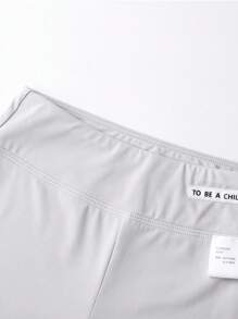 Annil Girls' Knitted Bottom Cropped Shorts For Summer Q Stretch Baby Quick Drying Sports Shorts - Grey - View 3