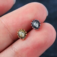 1 chiếc khuyên mũi bằng đá quý Zirconia bằng thép không gỉ phẫu thuật 316L, khuyên mũi bản lề, khuyên tai vách ngăn, sụn vành tai, khuyên tai xoắn ốc, trang sức cho nữ - nhiều màu - Xem 7