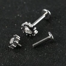 1 chiếc khuyên mũi bằng đá quý Zirconia bằng thép không gỉ phẫu thuật 316L, khuyên mũi bản lề, khuyên tai vách ngăn, sụn vành tai, khuyên tai xoắn ốc, trang sức cho nữ - nhiều màu - Xem 10