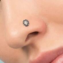 1 chiếc khuyên mũi bằng đá quý Zirconia bằng thép không gỉ phẫu thuật 316L, khuyên mũi bản lề, khuyên tai vách ngăn, sụn vành tai, khuyên tai xoắn ốc, trang sức cho nữ - nhiều màu - Xem 4