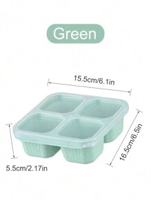 1入組，帶蓋4格便當盒，無味混合，分隔便當盒帶透明蓋，可重複使用的成人便當盒，戶外旅行食品儲存容器，適用於食品共享和包裝，糖果格無味便當盒，帶蓋的食品無堅果拼盤便當盒 - Four grids - 查看 12