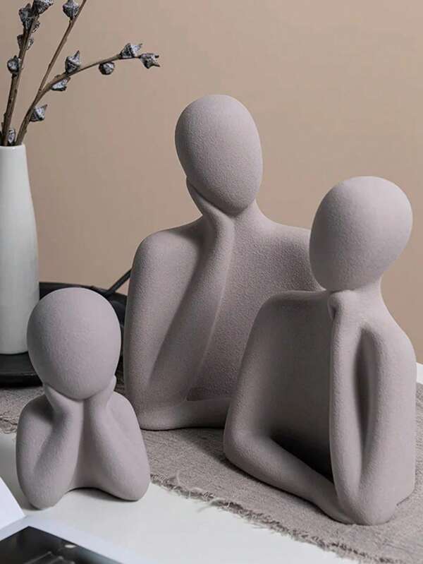 3 Peças/Conjunto Molde de Silicone DIY para Figura Humana Pensadora, Decoração de Arte Abstrata 3D, Kit de Fabricação de Velas, Molde de Gesso e Resina Epóxi, Artesanato, Molde de Silicone para Velas Domésticas, Molde de Corpo Humano Abstrato de Aromaterapia em Gesso e Silicone