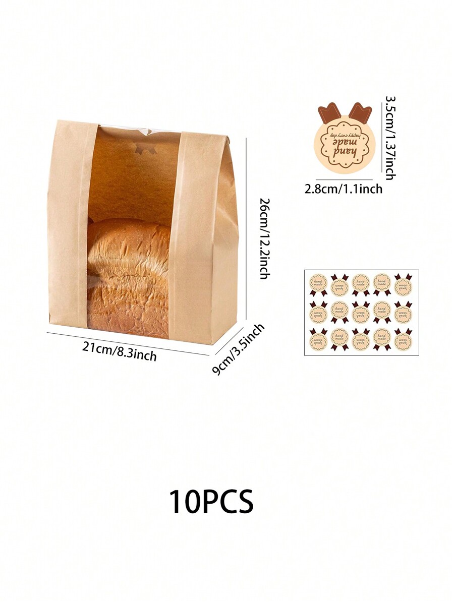 10 Packs Bread Bags For Homemade Bread With Stickers, Large Sourdough ...