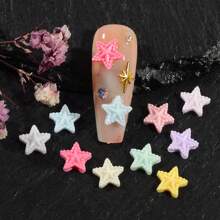 50Pcs/Bag Resin Nail Charm Dopamine Stars Design Nail Art Accessories For Acrylic Manicure Tips - Multicolor - View 1