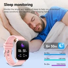 Đồng hồ đeo tay điện tử đa chức năng với màn hình cảm ứng 1,69 inch và dây đeo silicon màu hồng Thích hợp cho nữ sinh viên, được trang bị nhiều chế độ thể thao, điều khiển camera, thông báo phần mềm xã hội, thích hợp để tặng quà, thể thao, trường học và các dịp khác. Như Món Quà Cho Học Sinh Trở Lại Trường Học - Hồng - Xem 4