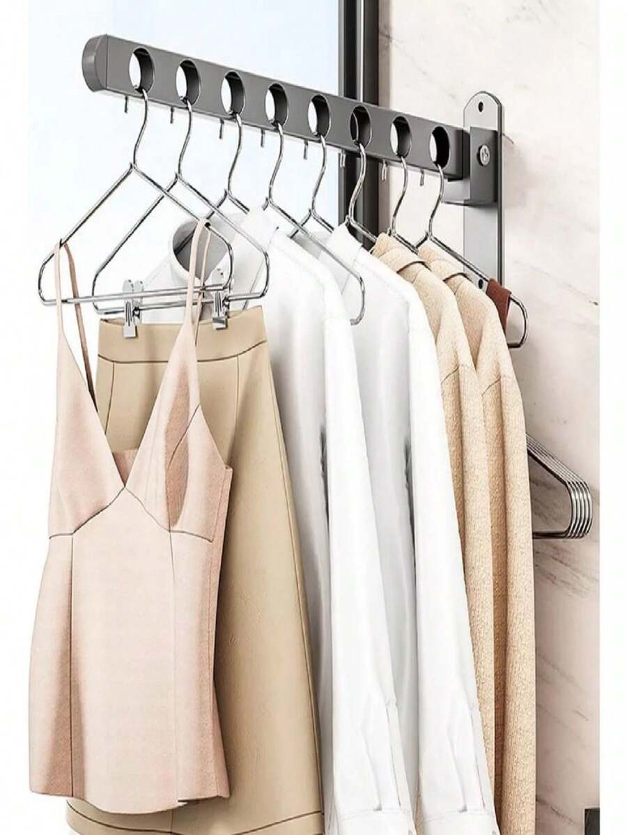 Folding Clothesline For Hanging Clothes - Black - View 1
