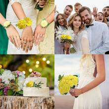 Flores artificiales 7/12/17/22/27/32 piezas Rosas de espuma de marfil con tallos que parecen reales para ramos de boda DIY, centros de mesa de duchas nupciales, arreglos y decoración de mesas de fiestas (excluye caja)