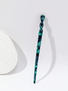 Vintage Style Minimalist Ditsy Floral Acetic Acid Hair Stick For Making Twisted Bun Design, Japanese Style Hair Accessory For Women - 1pc,Leopard Print Hair Pin Hair Bun Maker Bun Hair Piece Hair Styling Pins, School Stuff, Hair Accessories, Head Accessories - Multicolor - View 9