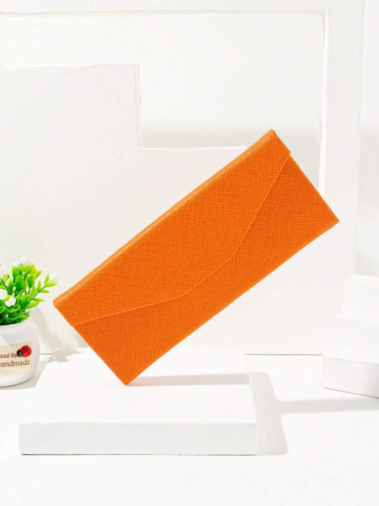 1pc Solid Color Leather Foldable Eyeglasses Case, Suitable For Daily Use - Multicolor - View 7