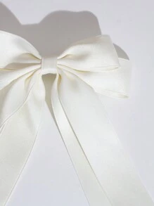 1 件亮面丝带蝴蝶结发夹，带长飘带，女士顶夹发饰，适合日常、派对、节日佩戴情人节情人节、发夹发夹爪夹发夹，蝴蝶结，可爱