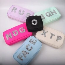 1Pc Rhinestone Letter Stickers Crystal Alphabet A-Z Letters Self-Adhesive Letter Patches Bling Glitter Letter Stickers For Clothing Craft Decor(Silver) - Silver - View 5