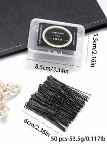 50 Stück/Box Haarspangen für Dutt-Frisuren, einfach und fest, ideal für dickes oder dünnes Haar und alle Haartypen, Haarklammern, Haarspangen, Schulsachen, Haarzubehör