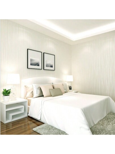 Roll Of Breathable Moderne Thickened Non Woven Wallpaper, Striped, Bedroom Living Room Home ation Full Coverage Renovation Stickers Peel Wand Panels, Paper, Wallpapers, Items Refresh Your Home, Festival Birthday Graduation view 3