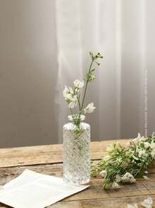 1pc Glass Bud Vase - Mini Retro Vase, Used For Wedding Decoration, Family Dining Table Flower Decoration, Spring/Summer Decoration Gifts Birthday Graduation