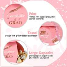 6 Pcs Graduation Cap Gift Box Graduation Party Favors Graduation Candy Box Treat Box With Tassel Graduation Centerpieces For Tables 2024 Graduation Decorations Grad Part(Pink) - Pink - View 5
