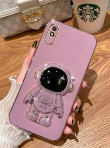 Kelly Capas Cell Phone Case With Astronaut Frame Compatible With Samsung - Lilac Purple - View 3