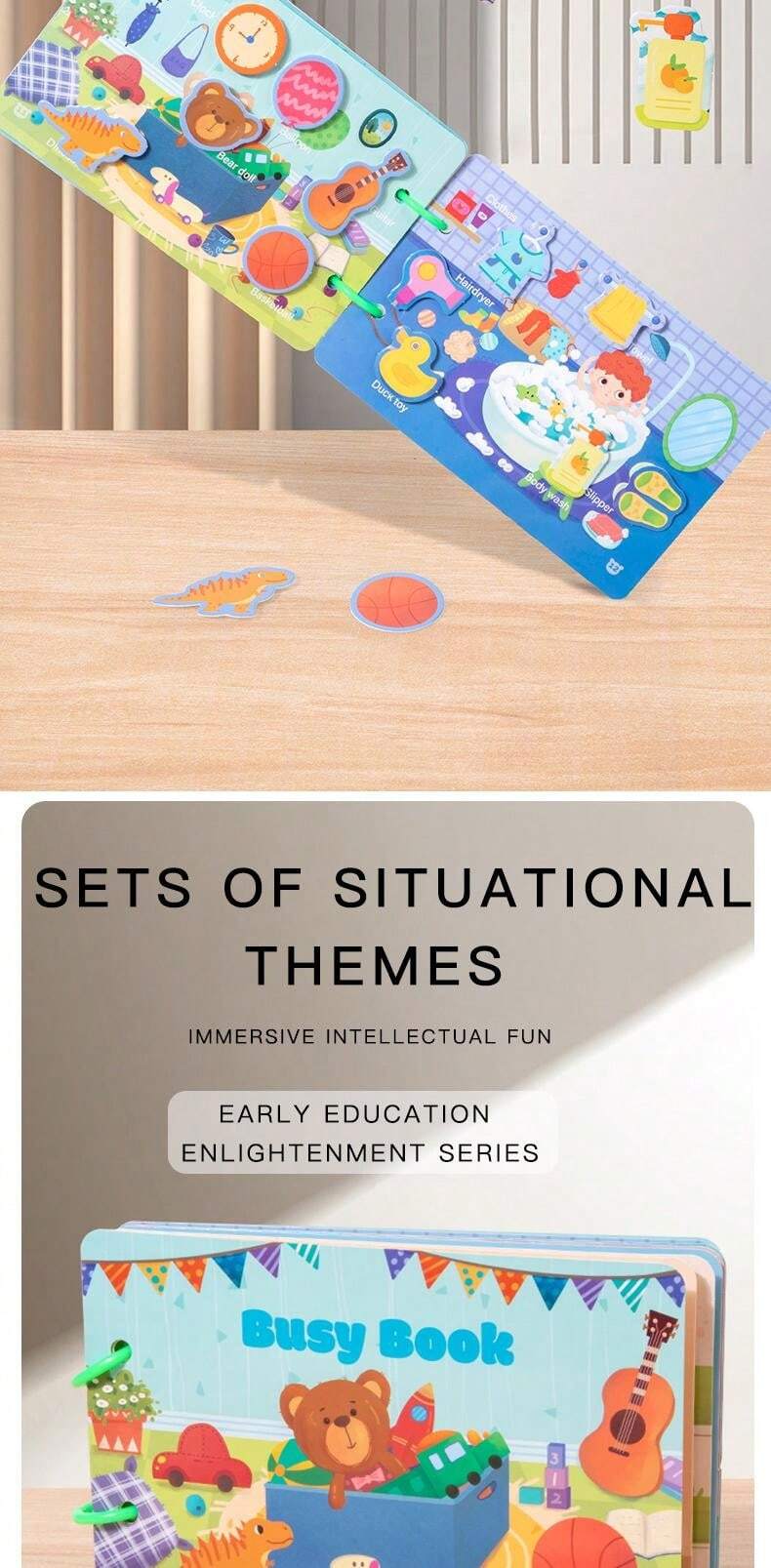 Montessori Quiet Book PreSchool Learning Activity Book Sensory Toy