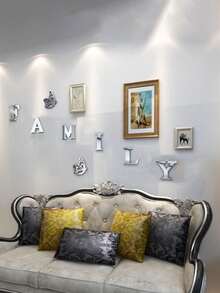8 Nhà  Trang trí tường Acrylic Gương Dán tường Với Lá thư Dấu hiệu Đối với Phòng khách Phòng ngủ Nhà  Trang trí - Nhiều màu - Xem 7