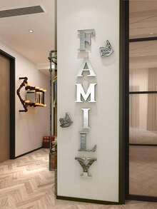 8 Nhà  Trang trí tường Acrylic Gương Dán tường Với Lá thư Dấu hiệu Đối với Phòng khách Phòng ngủ Nhà  Trang trí - Nhiều màu - Xem 2